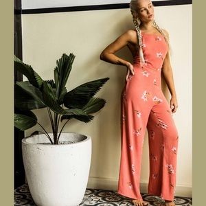 Billabong Still Here Overalls - Pink Floral